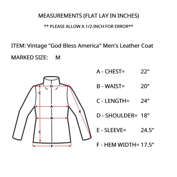 Vintage Men's M God Bless America Eagle Genuine Leather Motorcycle Jacket Coat - Picture 11 of 11